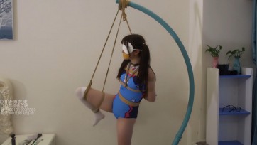 【XXN紧缚束艺】依依酱死库水片足缚震动调教