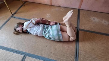 【一绳所爱】倩倩《大口球日式海老缚-直臂驷马放置》绑上海老缚和直臂驷马后放置让倩倩挣扎尝试解开