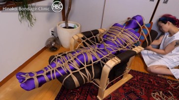 【zentai】Full Body Tights and Rigid Chair Shibari
