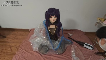 【狸猫工作室】女M的极限zx训练，小模特还莫娜cos，带上了可爱的kigurumi，目前最高记录，四层热缩袋+真空袋+小话筒