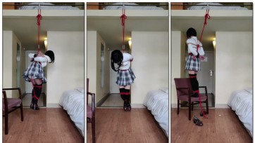 【坎喵】女装子JK自缚悬吊挣扎